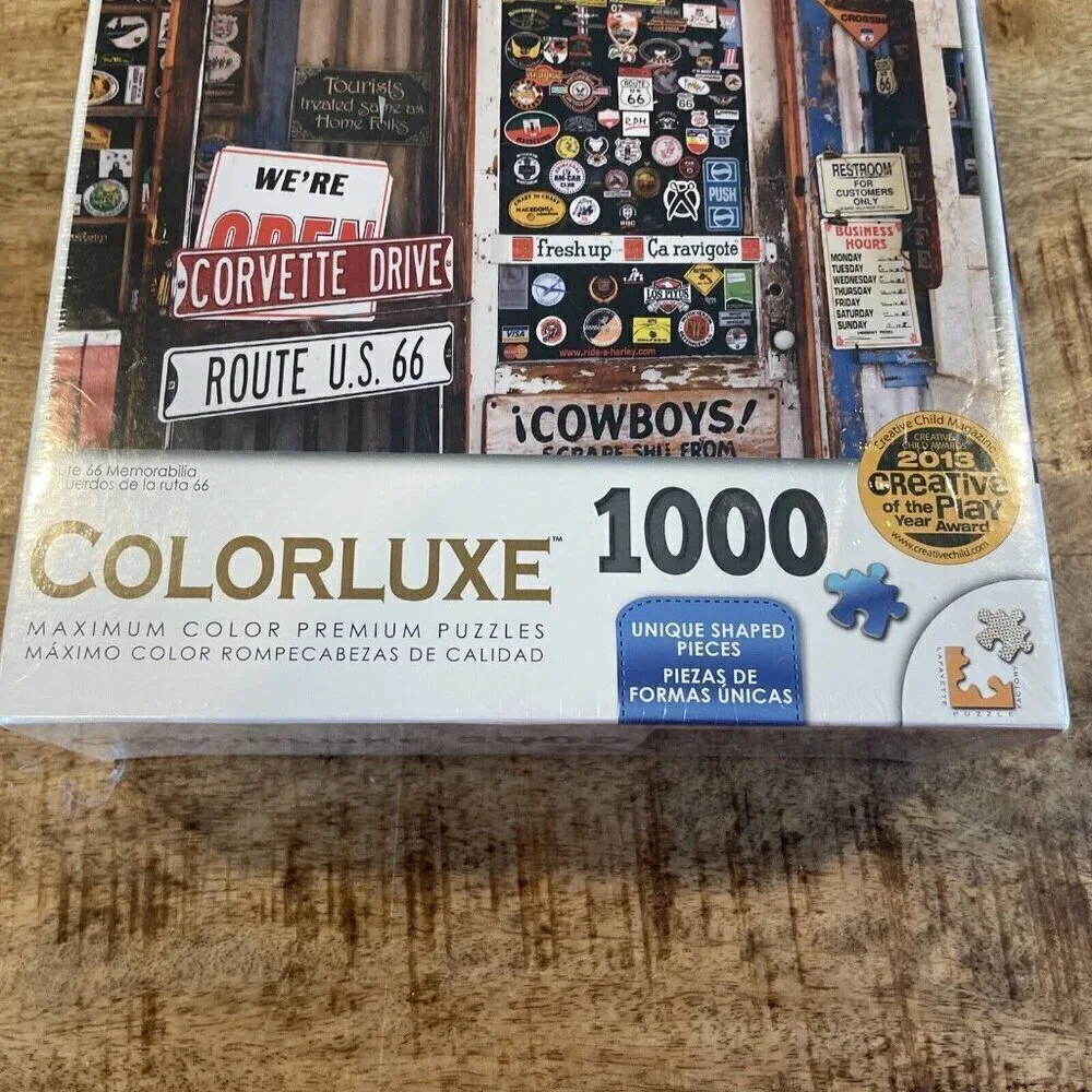 Colorluxe Route 66 Memorabilia Corvette Drive Puzzle 1000 Piece - NEW NIB